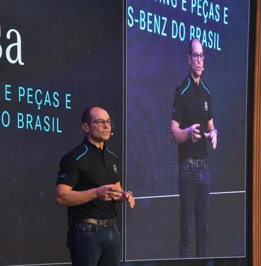 Walter Barbosa, vice-presidente de Vendas, Marketing e Peças & Serviços Ônibus da Mercedes-Benz do Brasil na Lat.Bus 2024 (Arquivo OTM Editora)